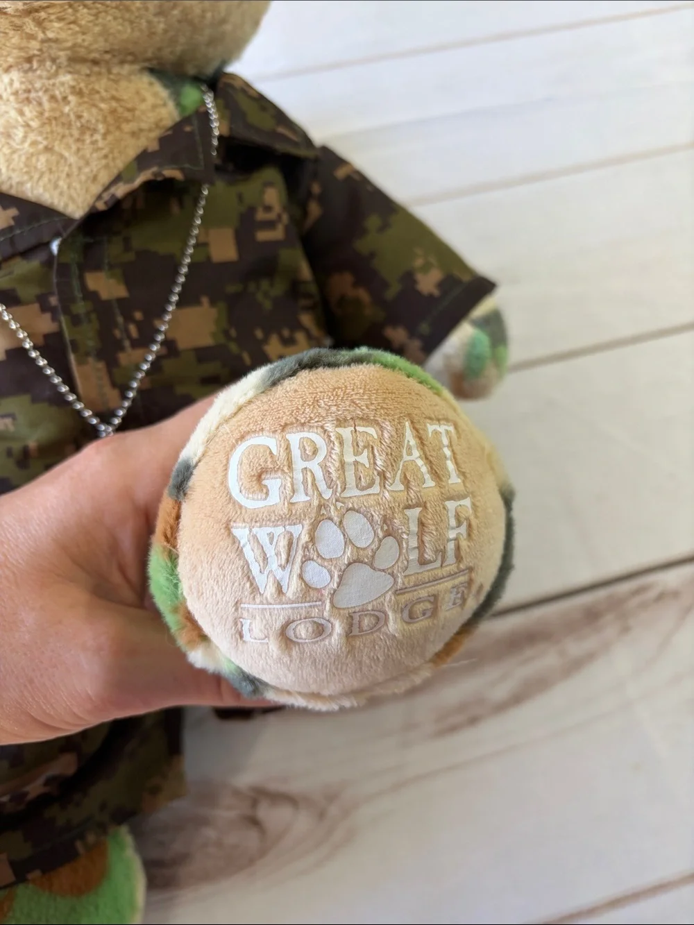Build-A-Bear Wolf Plush Camouflage Soft Military Style